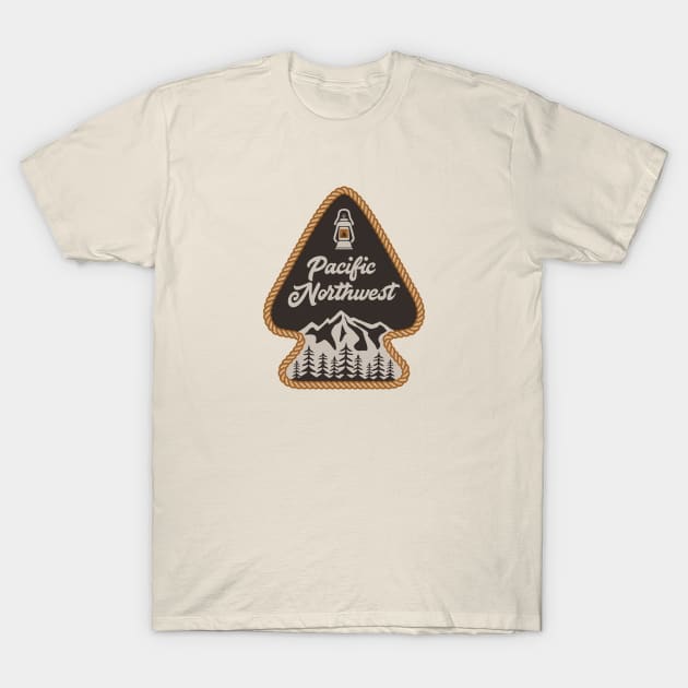 Pacific Northwest Arrowhead Badge T-Shirt by happysquatch